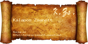 Kalapos Zsanett névjegykártya